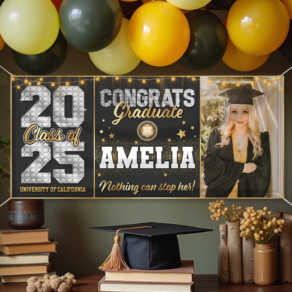 Diamond Congratulations Class Of 2025 Banner - Graduation Banner - Unique Graduation Gift - Door Banner