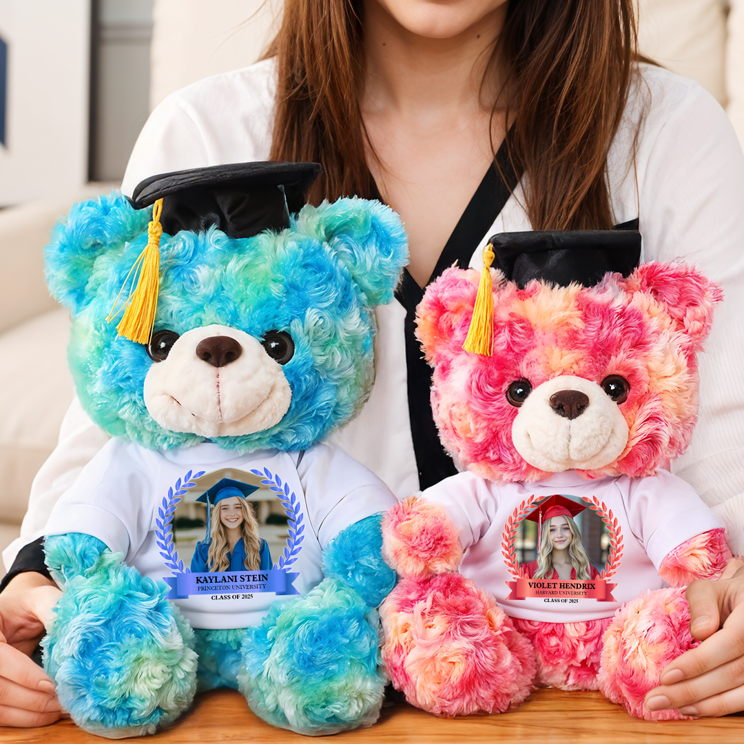 Graduation Celebration Class Of 2025 Congrats Graduate Bear With Cap - Teddy Bear With Personalized Shirt