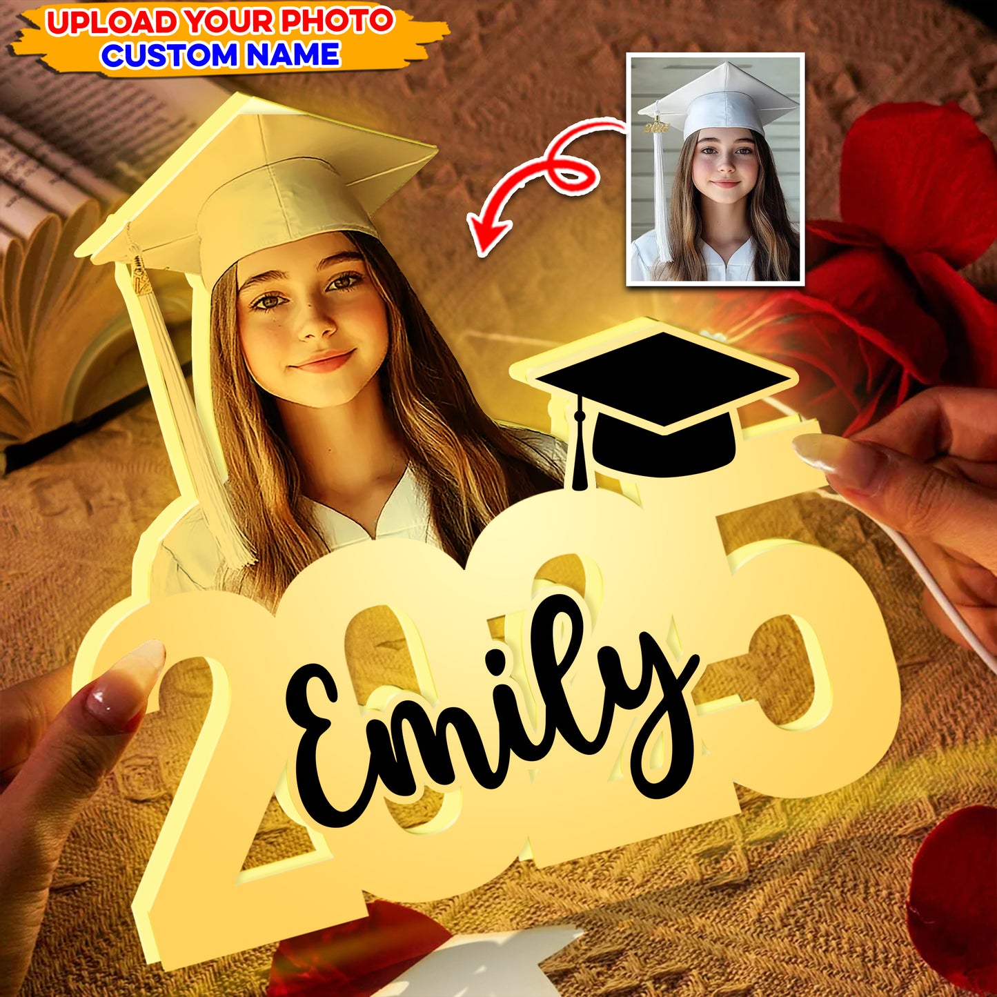 Class Of 2025 Graduation Personalized Light Box Photo Upload - Graduation Gift, Graduation Party Decoration