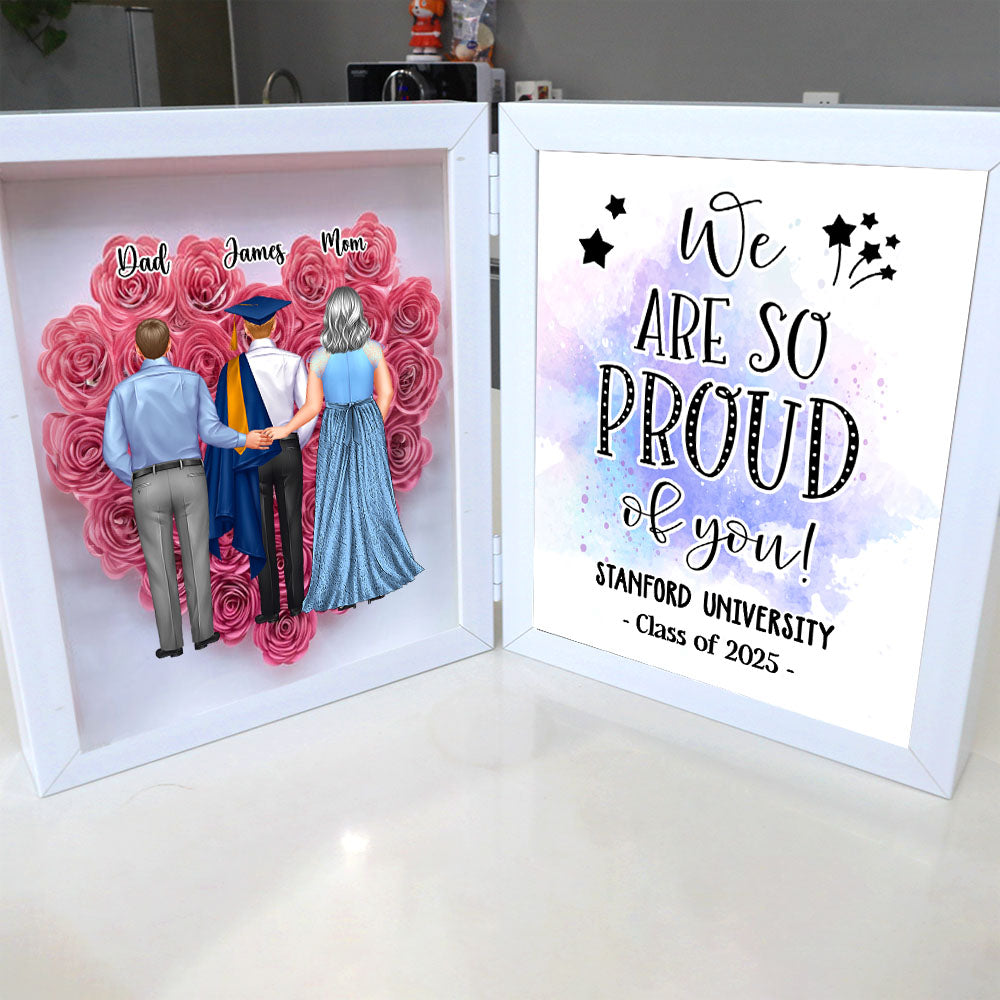 Personalized Graduation Flower Shadow Box - Proud Of You
