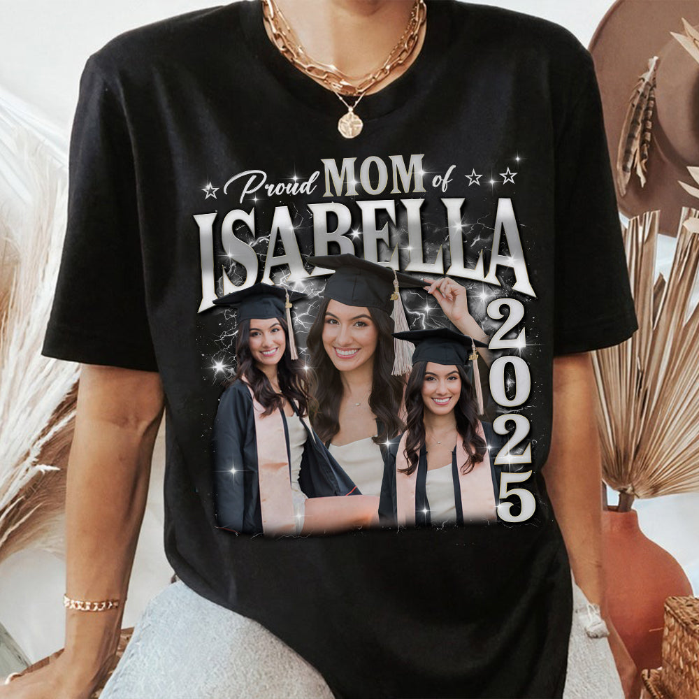 Proud Family Of 2025 Graduation Personalized T-Shirt  - Personalized Custom Unisex T-Shirt