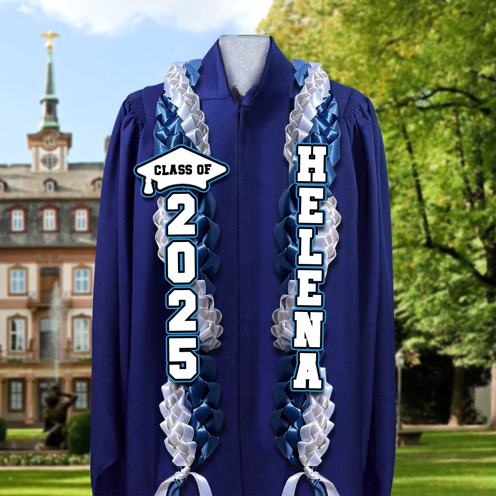 Honor Ribbon Lei With Name Class Of 2025 Lei - Personalized Braided Ribbon Twist Lei’s