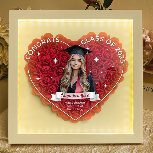 Class of 2025 Graduation Gift Box - Personalized Flower Shadow Box