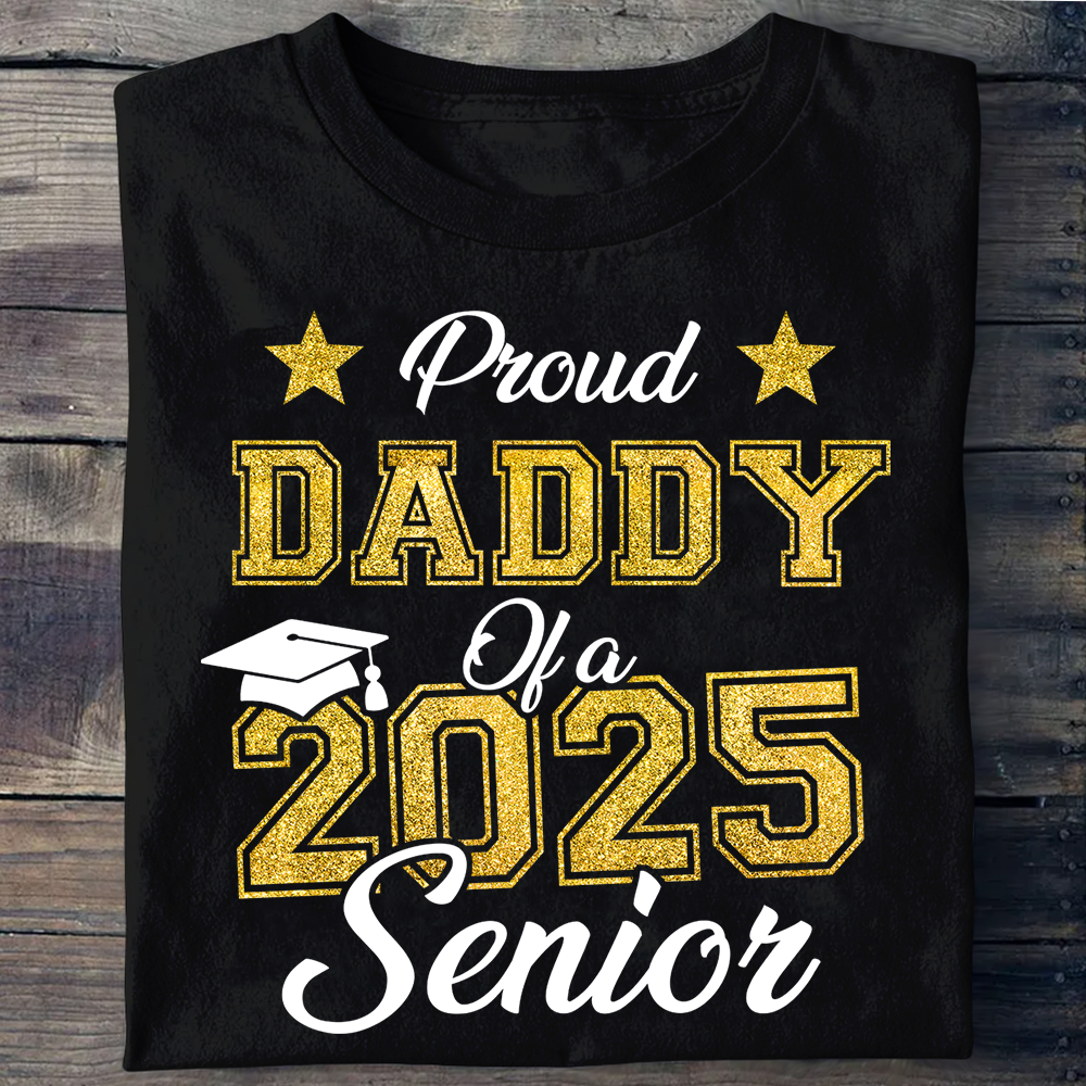 Proud Senior Glitter Shirt 2025 Graduation Class Of 2025 T-Shirt - Graduation Unisex T-Shirt