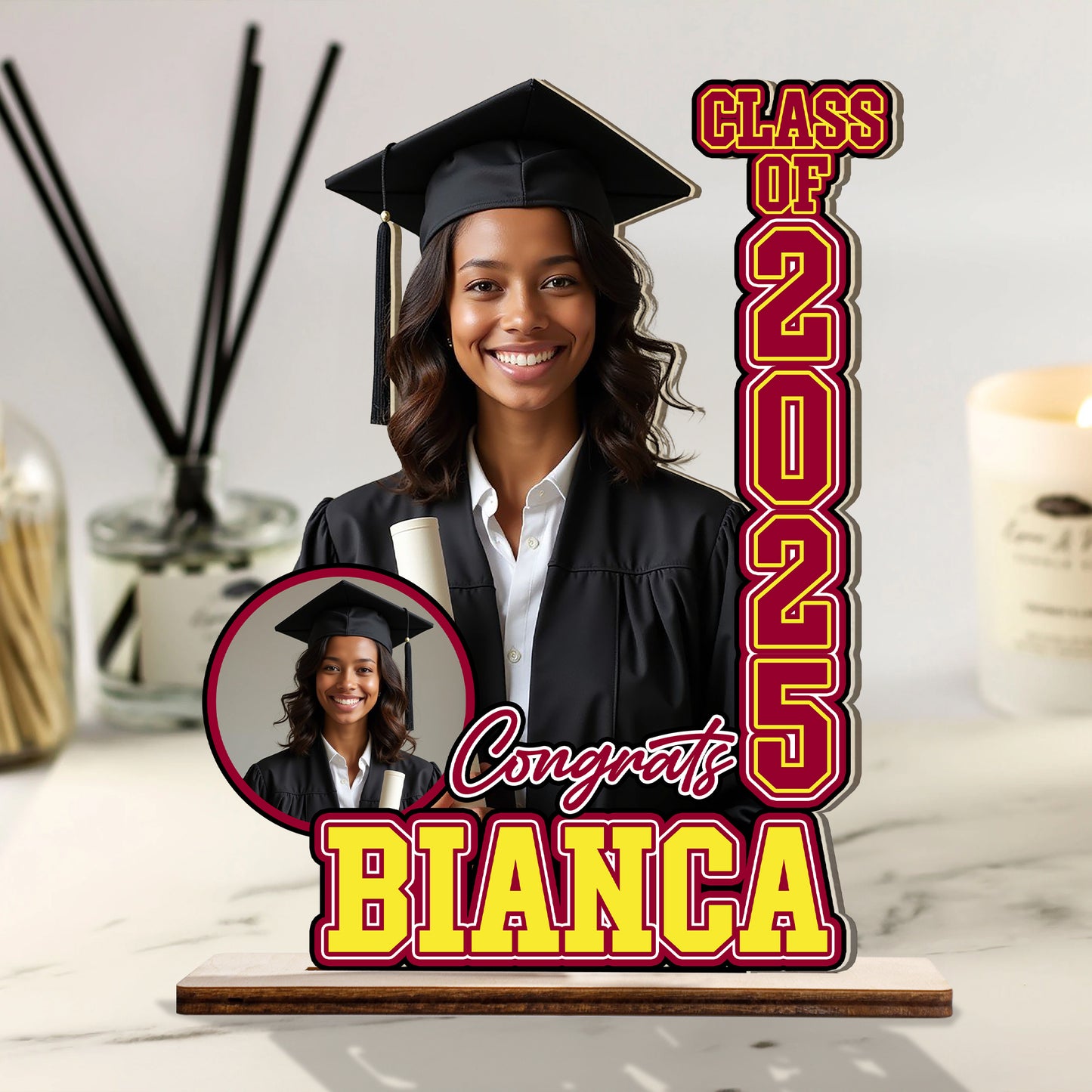 Personalized Graduation Gift, Custom Face Photo Graduation Wooden Standing