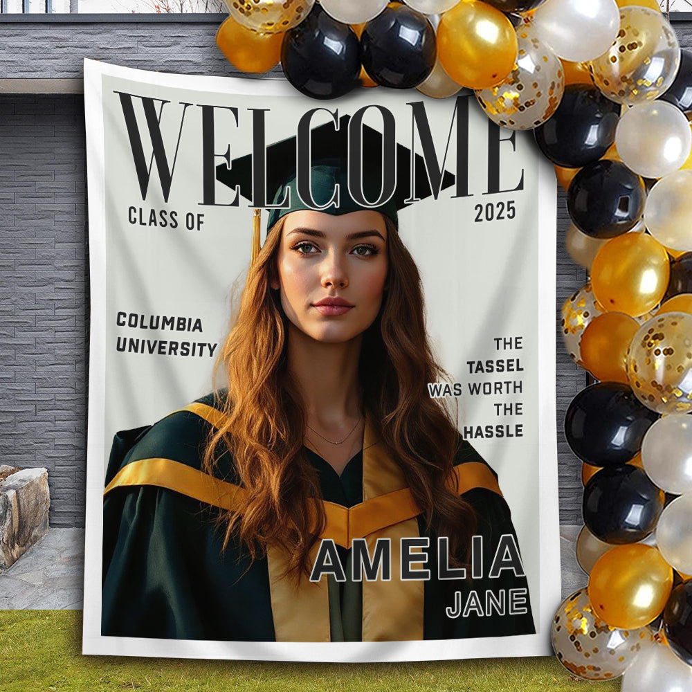 Magazine Graduation Backdrop - Custom Class of 2025 Graduation Party Backdrop - Personalized Backdrop Graduation Party