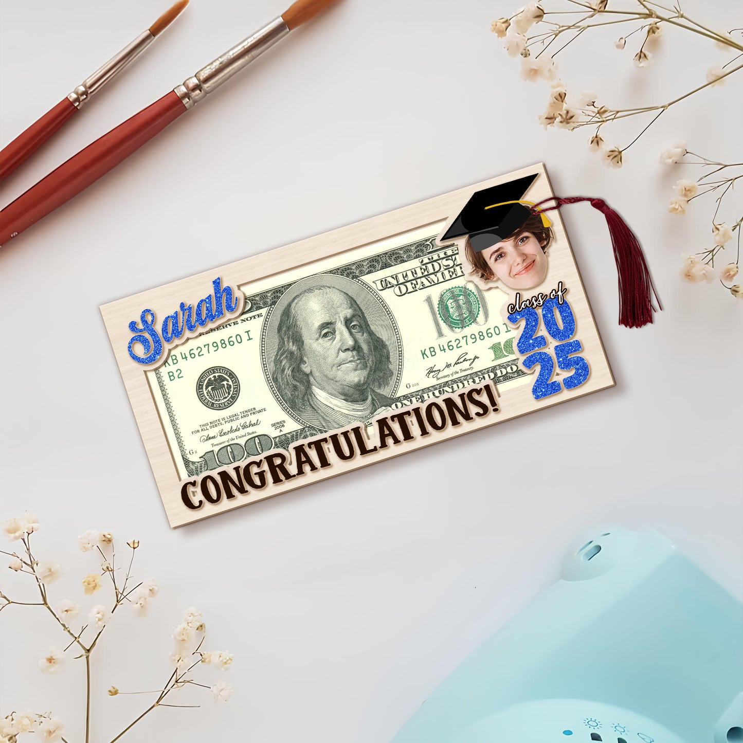 Class of 2025 Money Gift Holder - Personalized Graduation Money Holder - Graduation Card Box Cash Holder
