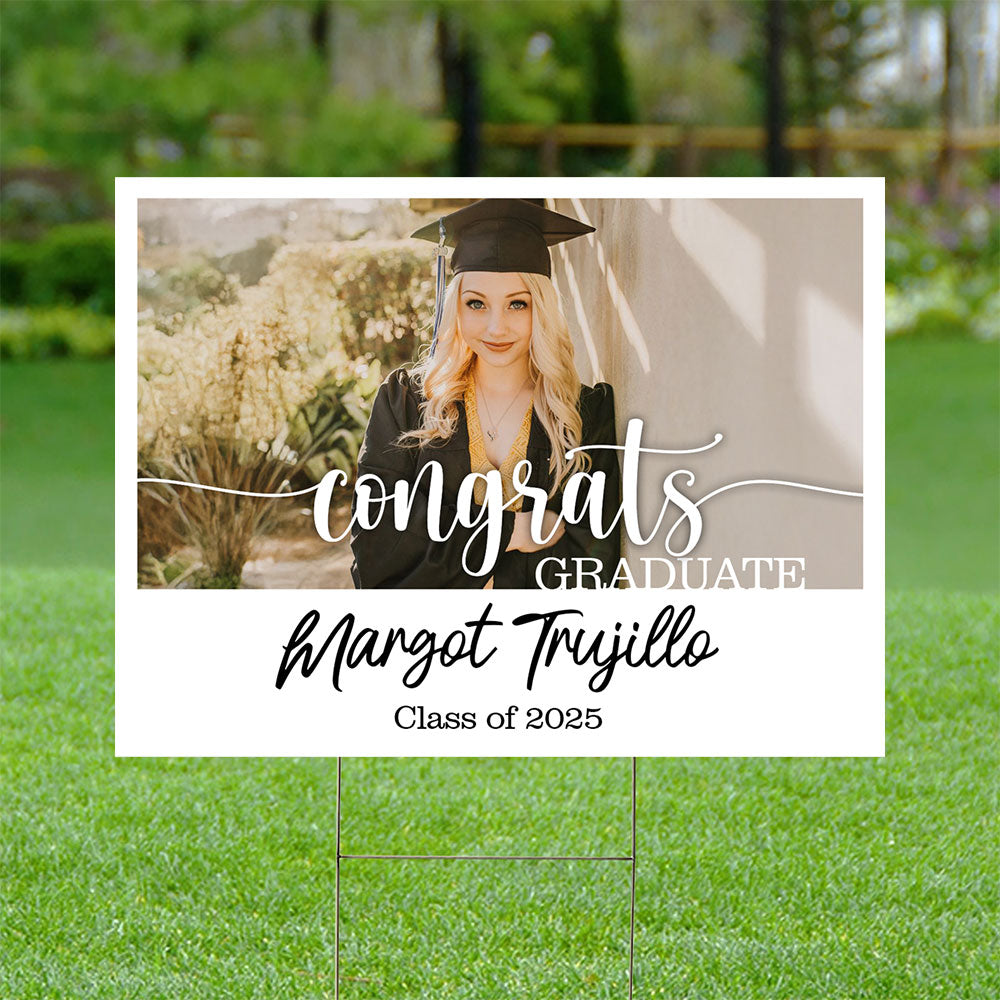 Classic Vibe Class Of 2025 Lawn Sign, Graduation Gift - Personalized Graduation Lawn Sign With Stake