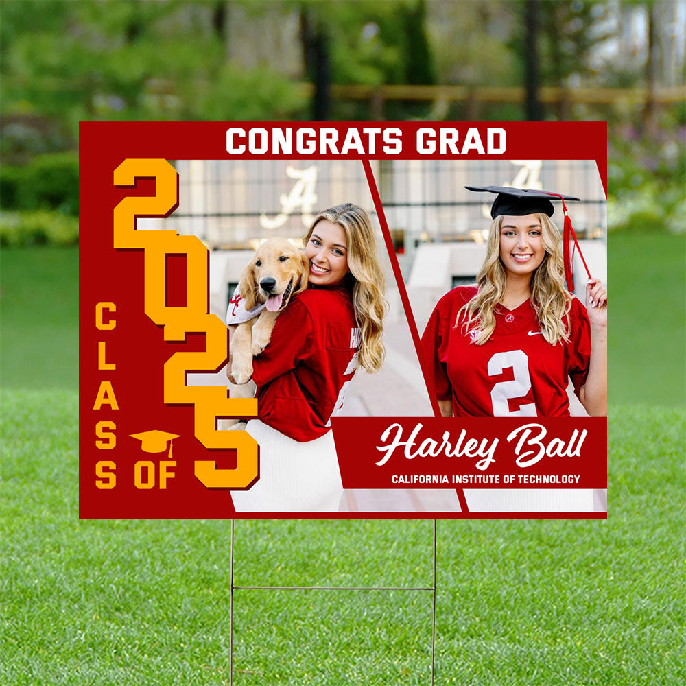 Graduation Party Class Of 2025 Lawn Sign, Graduation Gift - Personalized Graduation Lawn Sign With Stake