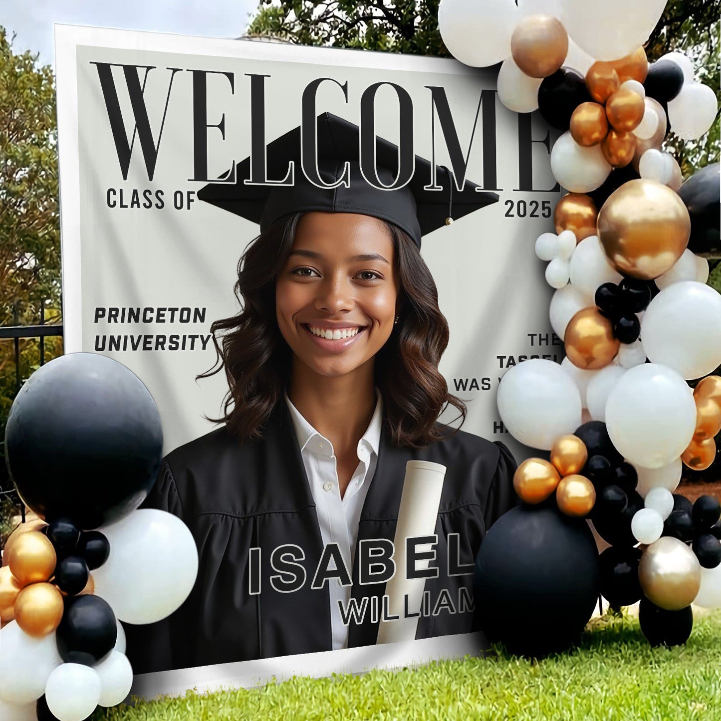 Magazine Graduation Backdrop - Custom Class of 2025 Graduation Party Backdrop - Personalized Backdrop Graduation Party