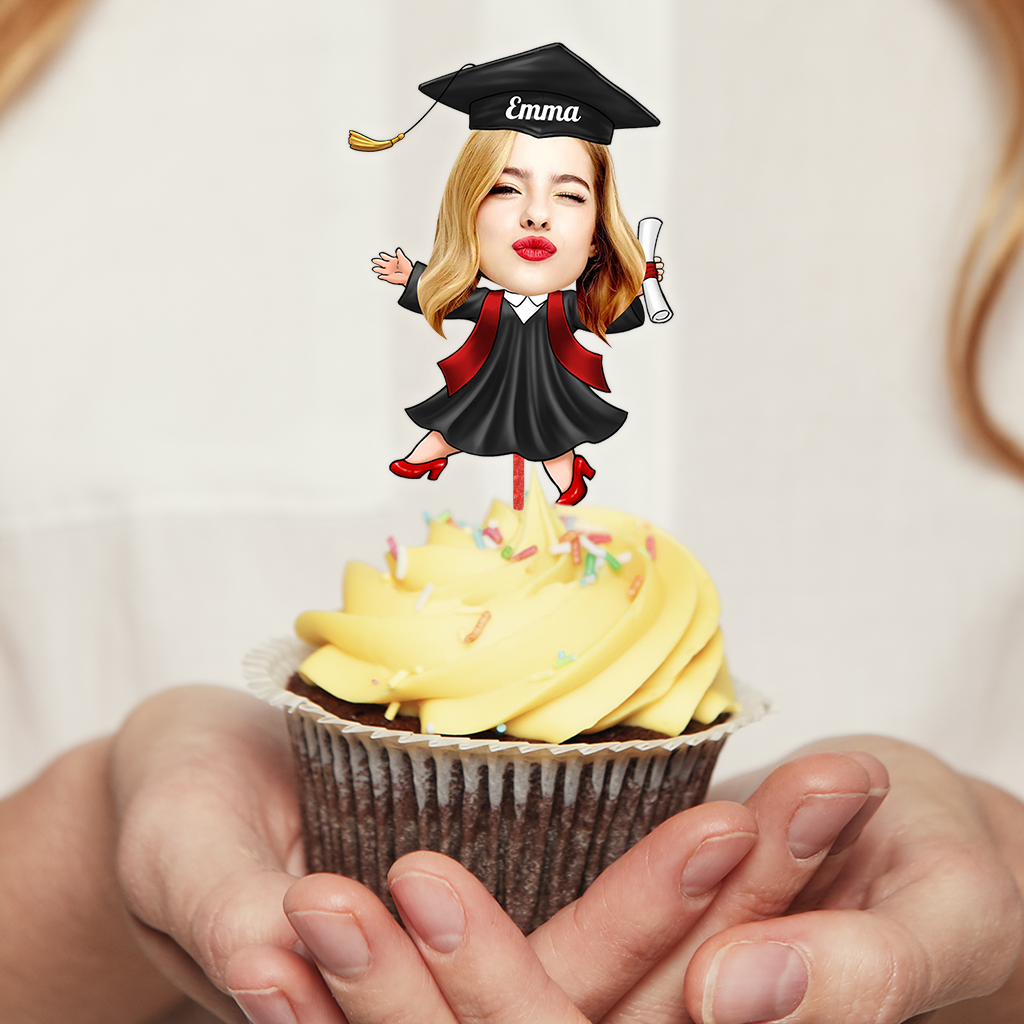 Custom Face Class of 2025 Cupcake Topper - Cake Topper Only Paper