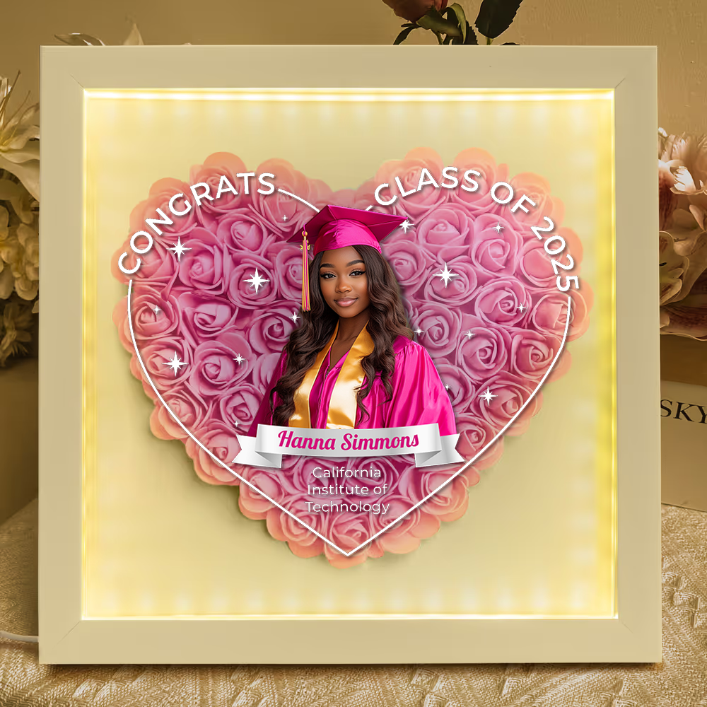 Class of 2025 Graduation Gift Box - Personalized Flower Shadow Box