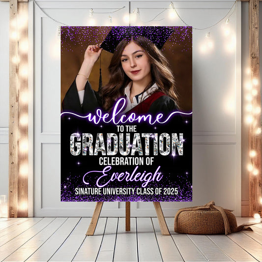 Custom Photo Grad Party Sign - Personalized Graduation Decoration