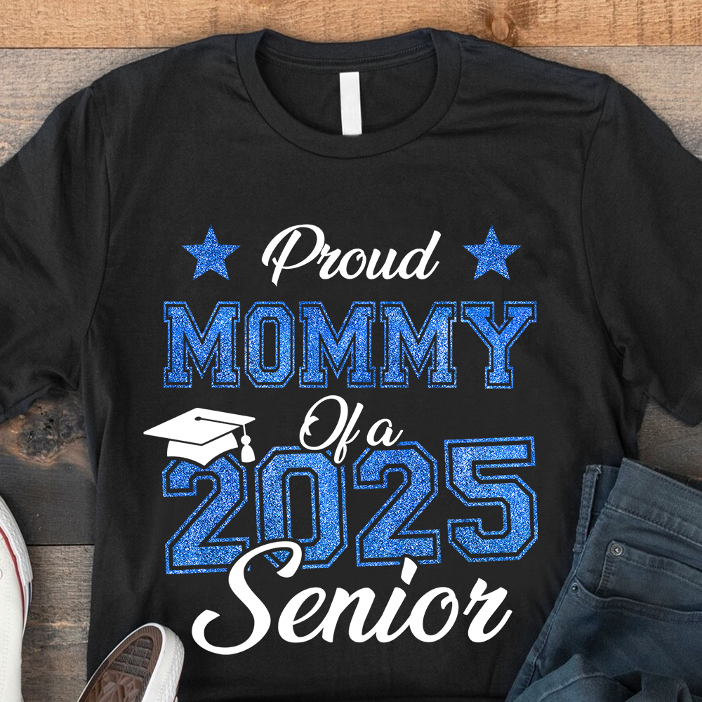 Proud Senior Glitter Shirt 2025 Graduation Class Of 2025 T-Shirt - Graduation Unisex T-Shirt