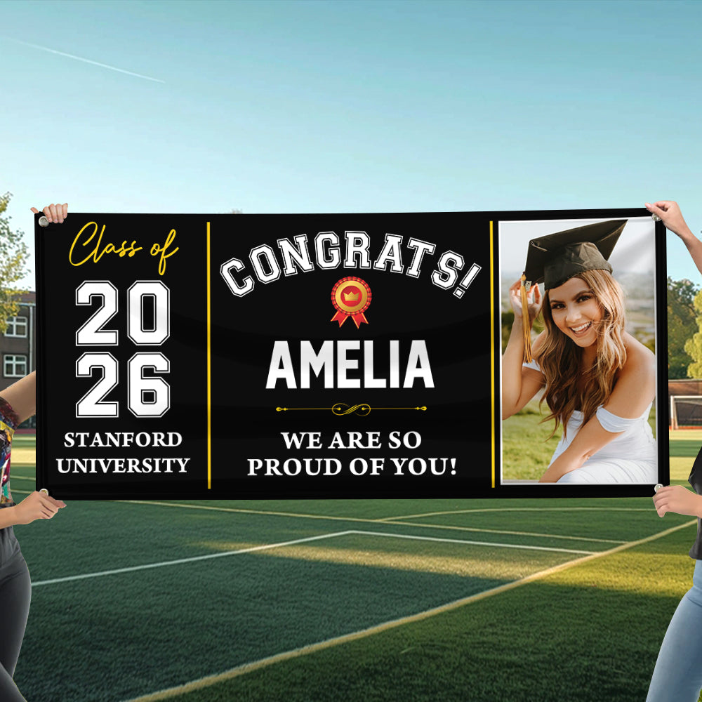 Classic Congratulations Class Of 2026 Banner - Graduation Banner - Unique Graduation Gift - Door Banner