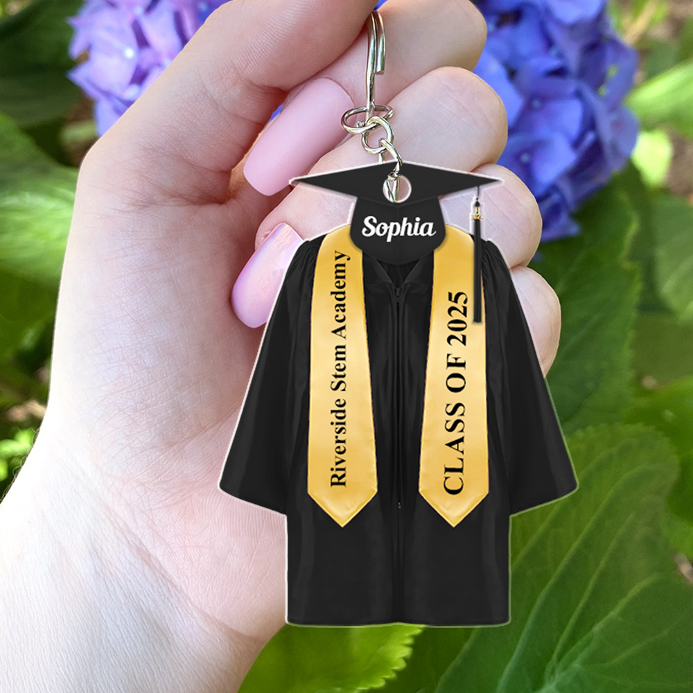 Custom Name Class of 2025 - Graduation Car Hanging - Personalized Graduation Keychain