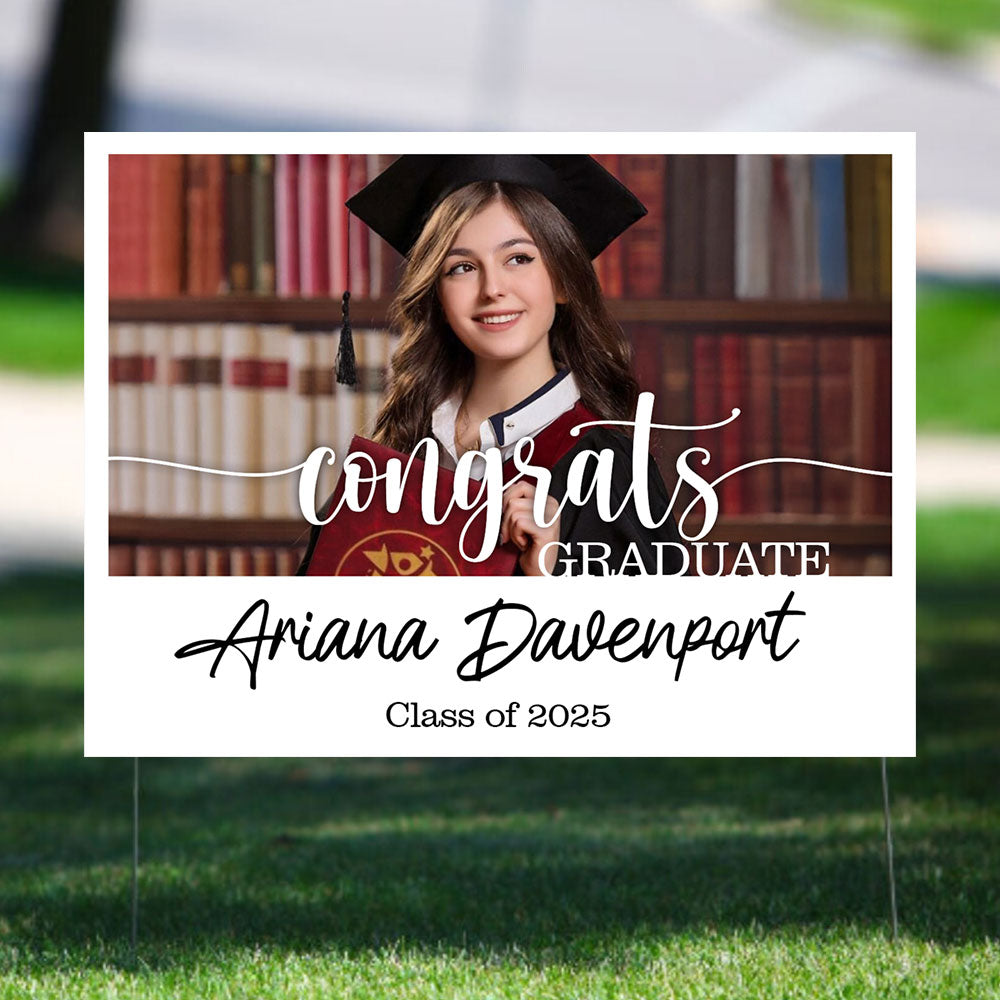 Classic Vibe Class Of 2025 Lawn Sign, Graduation Gift - Personalized Graduation Lawn Sign With Stake
