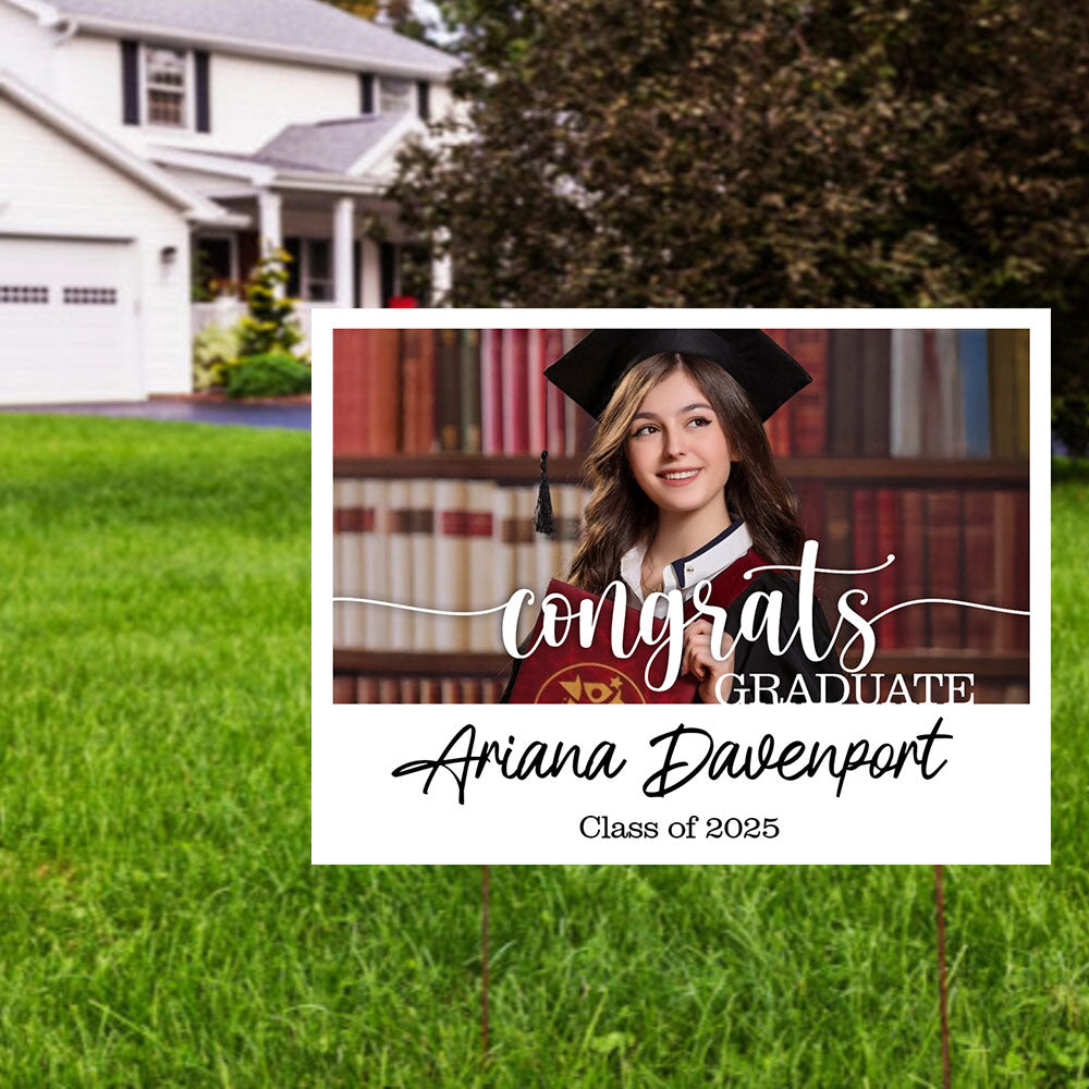 Classic Vibe Class Of 2025 Lawn Sign, Graduation Gift - Personalized Graduation Lawn Sign With Stake