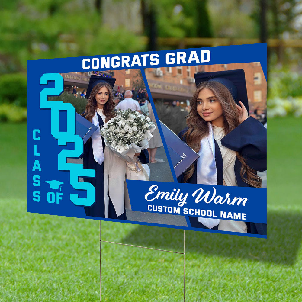 Graduation Party Class Of 2025 Lawn Sign, Graduation Gift - Personalized Graduation Lawn Sign With Stake