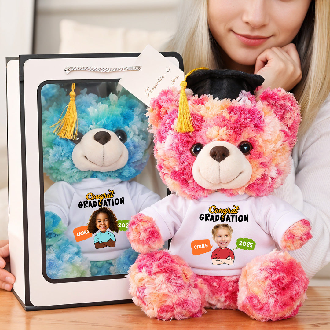 Kindergarten Class Of 2025 Graduate Bear With Cap - Teddy Bear With Personalized Shirt