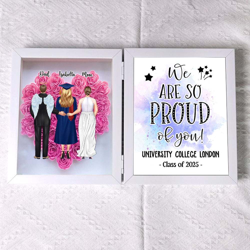 Personalized Graduation Flower Shadow Box - Proud Of You