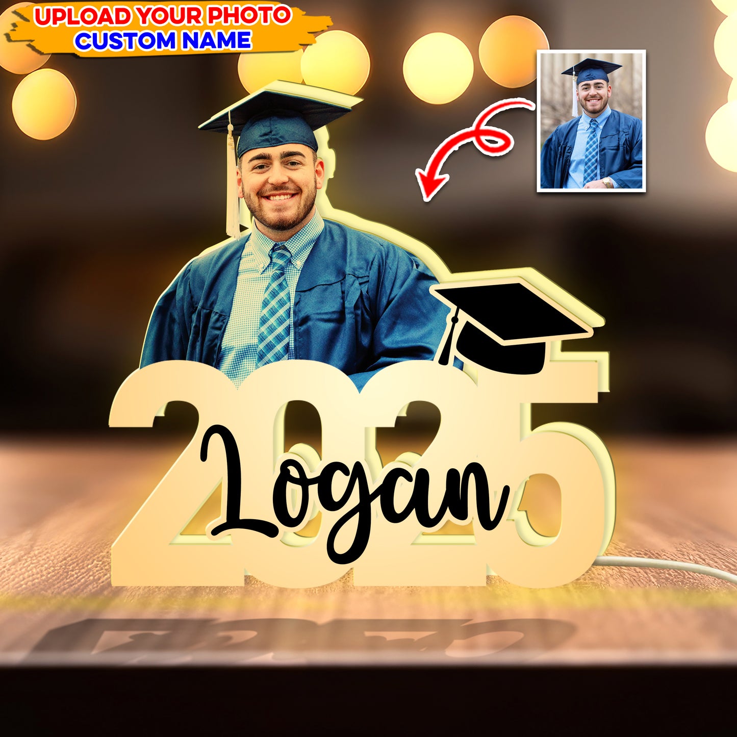 Class Of 2025 Graduation Personalized Light Box Photo Upload - Graduation Gift, Graduation Party Decoration