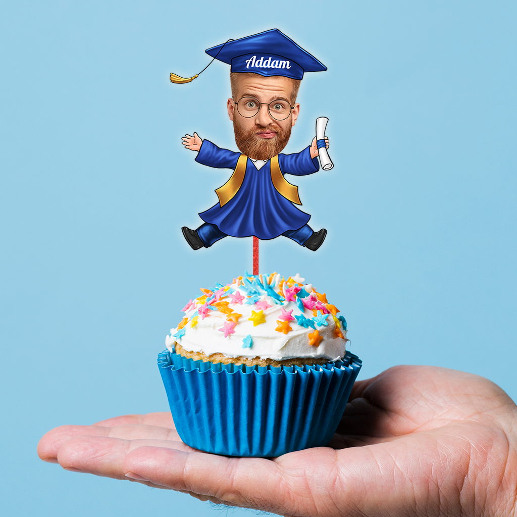 Custom Face Class of 2025 Cupcake Topper - Cake Topper Only Paper