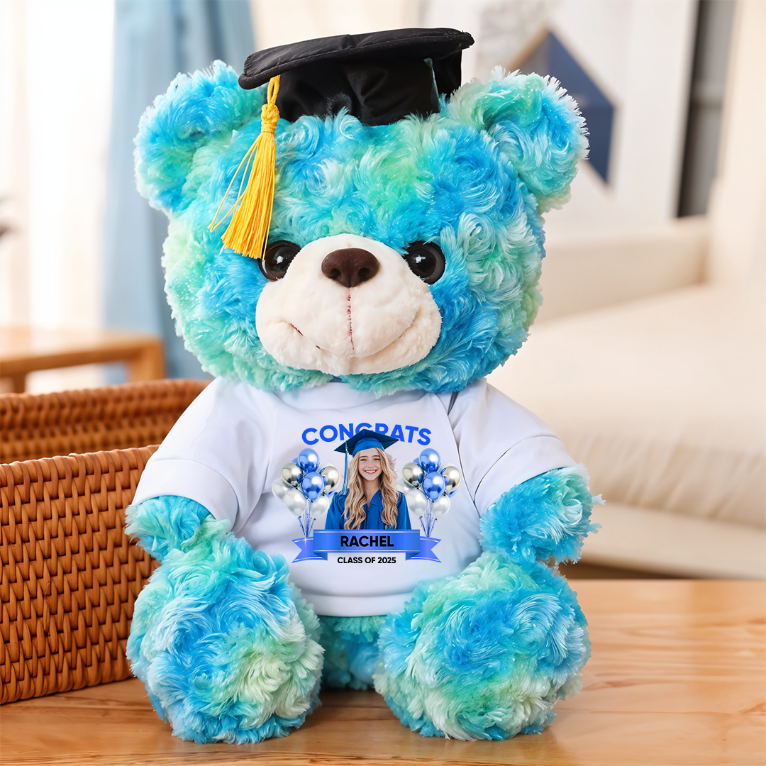 Class Of 2025 Congrats Graduate Bear With Cap - Teddy Bear With Personalized Shirt - 2