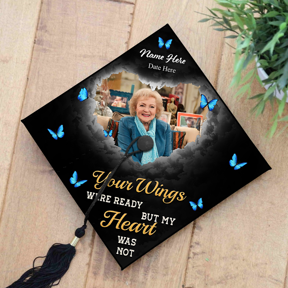 Forever In My Heart - In Loving Memories Cap Topper - Custom Photo Tassel
