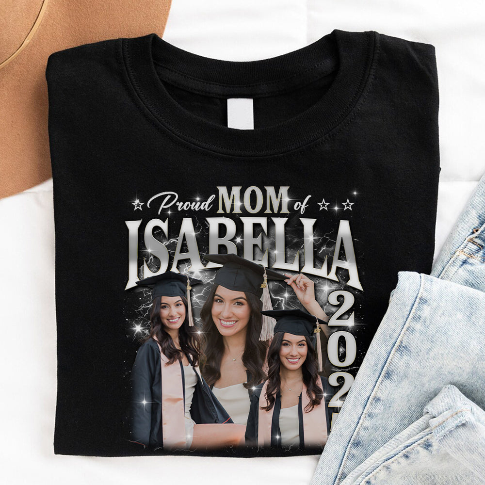 Proud Family Of 2025 Graduation Personalized T-Shirt  - Personalized Custom Unisex T-Shirt