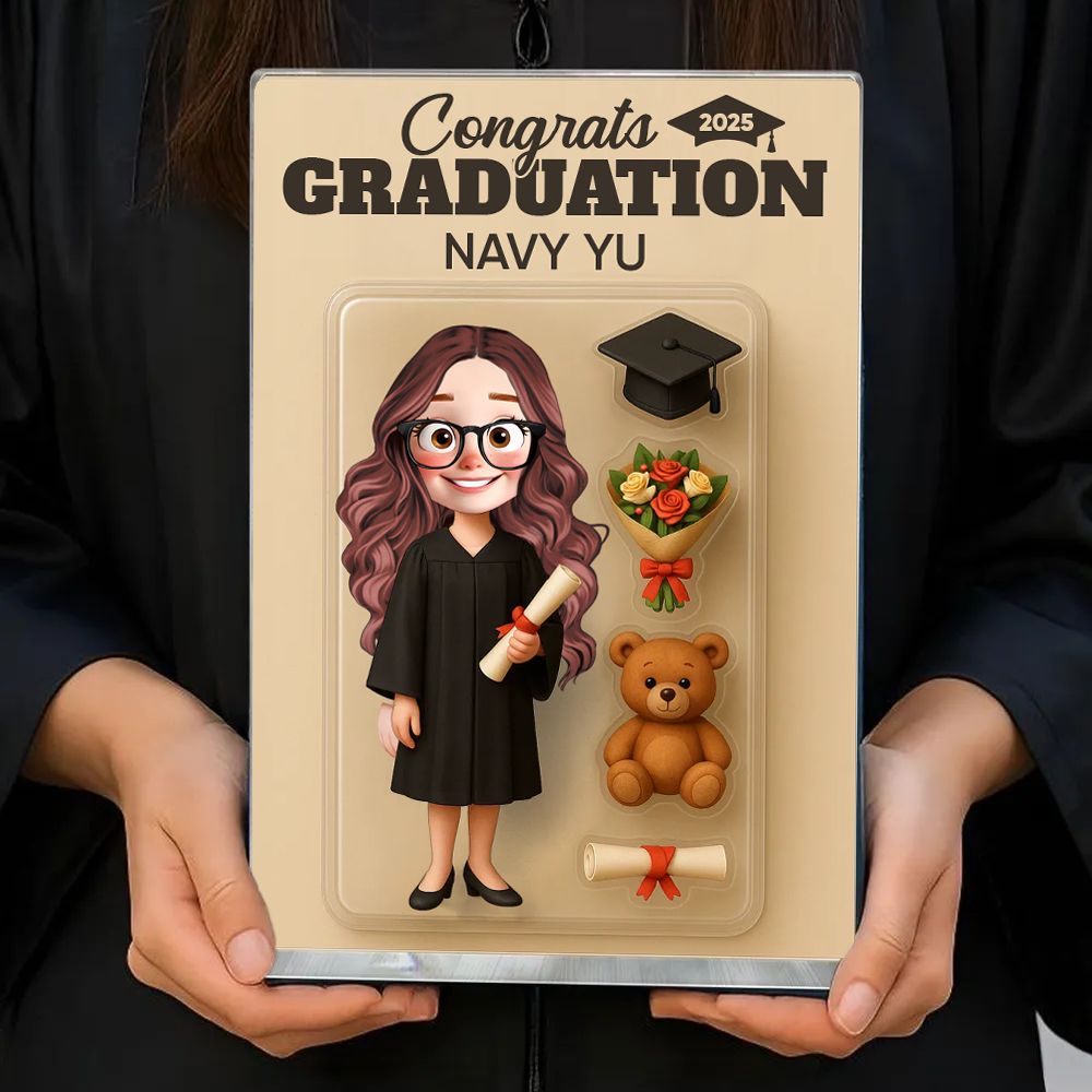 Congrats Graduation - Graduation Gift - Custom Figure Personalized Acrylic Block Plaque