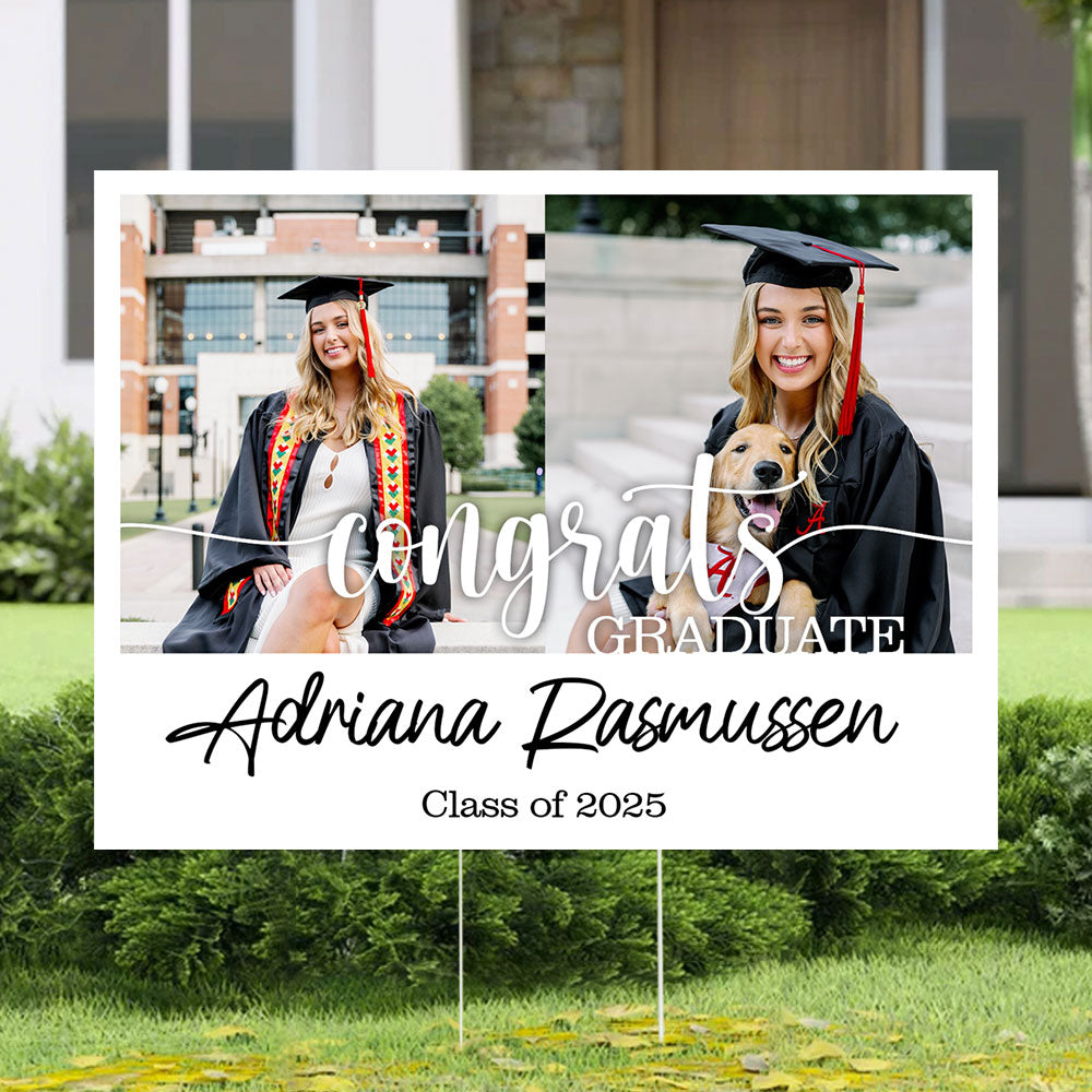 Classic Vibe Class Of 2025 Lawn Sign, Graduation Gift - Personalized Graduation Lawn Sign With Stake