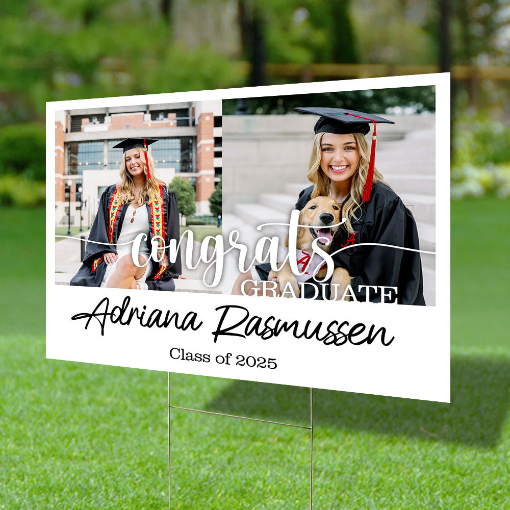 Classic Vibe Class Of 2025 Lawn Sign, Graduation Gift - Personalized Graduation Lawn Sign With Stake