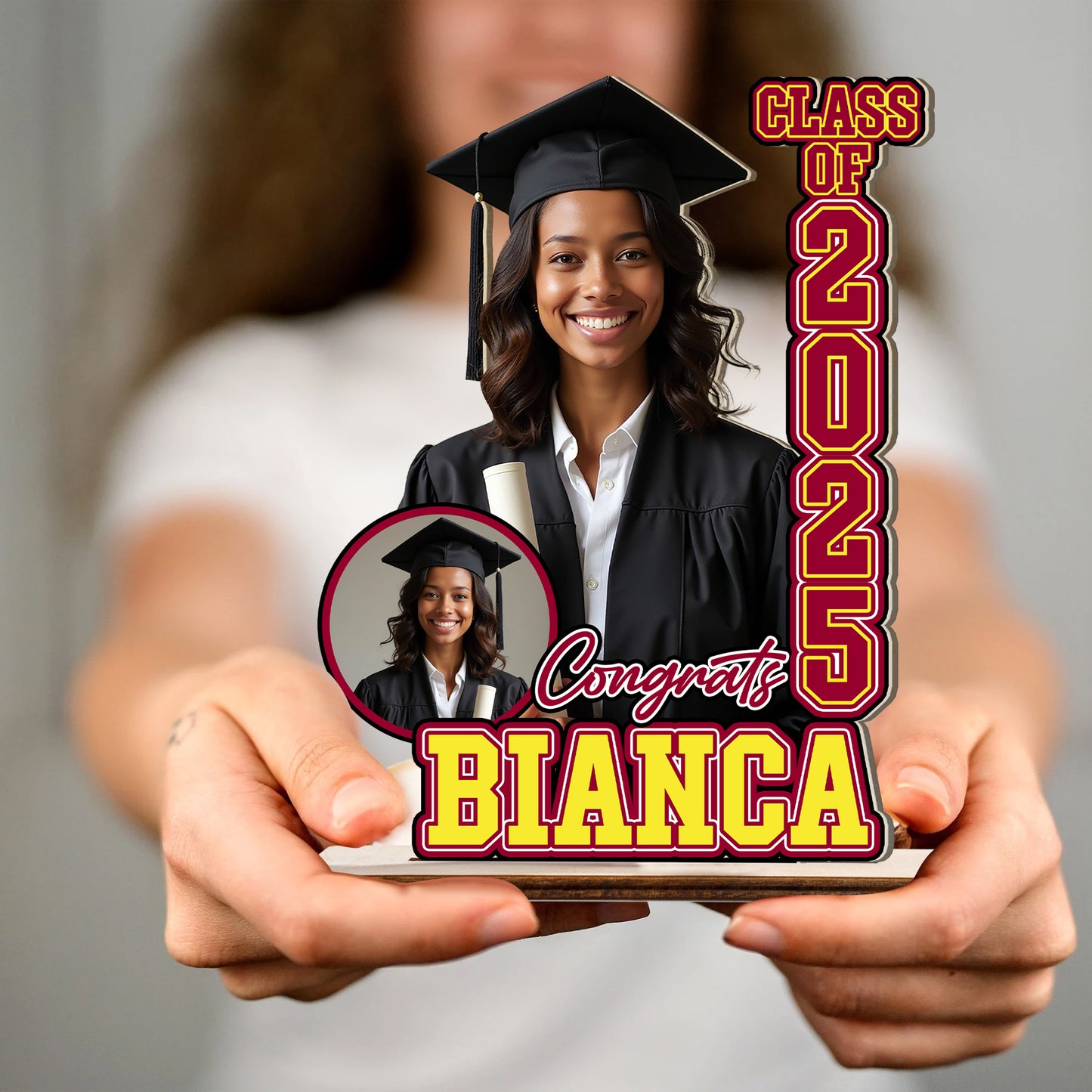 Personalized Graduation Gift, Custom Face Photo Graduation Wooden Standing