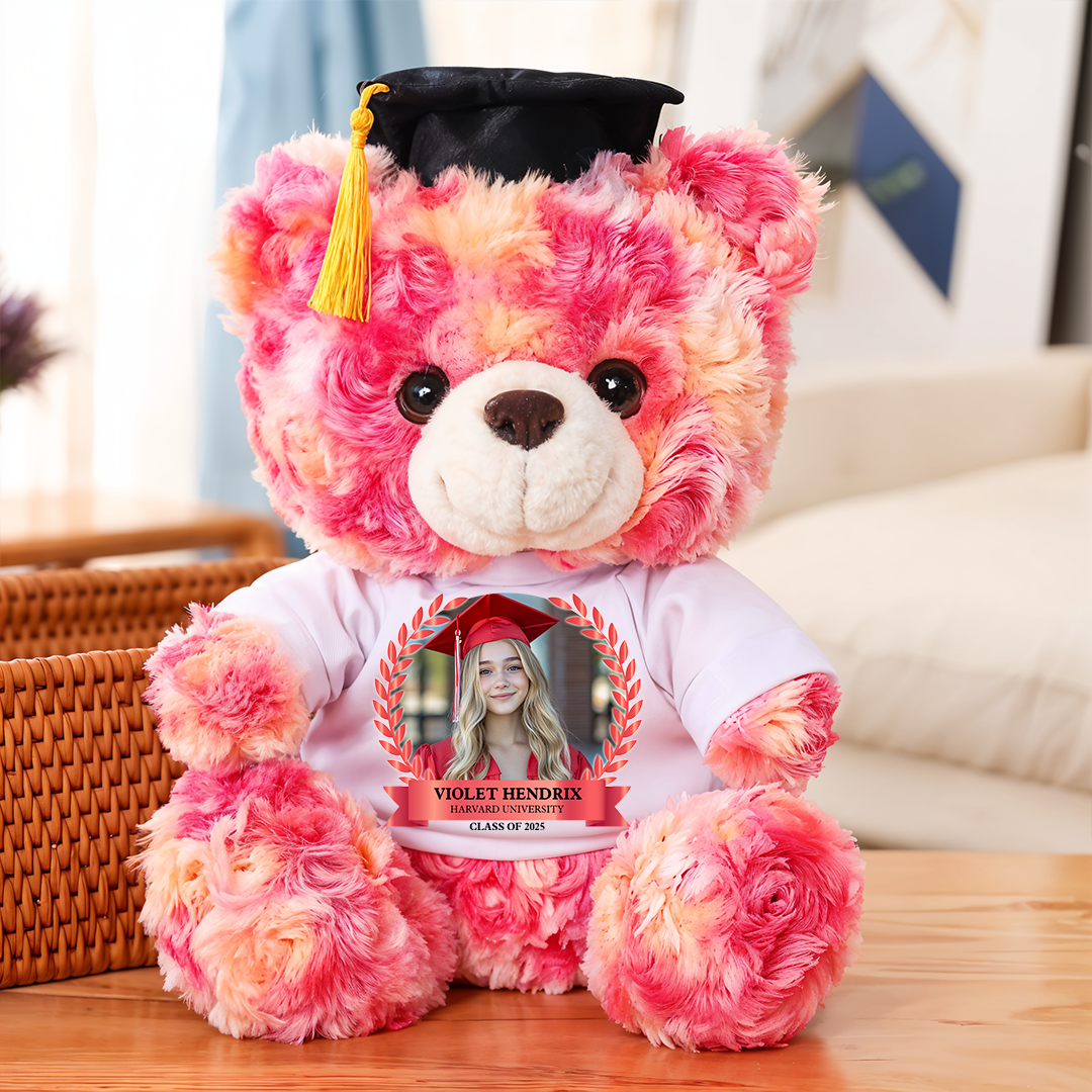 Graduation Celebration Class Of 2025 Congrats Graduate Bear With Cap - Teddy Bear With Personalized Shirt