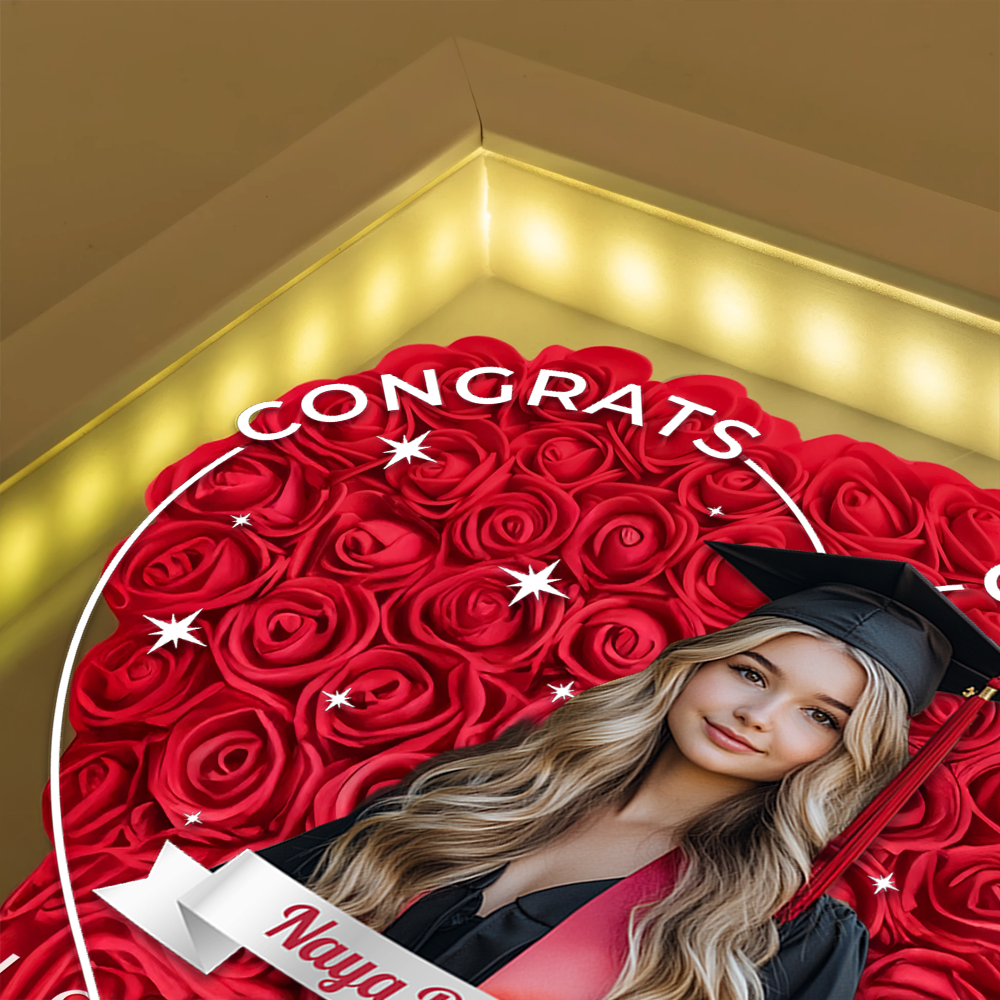 Class of 2025 Graduation Gift Box - Personalized Flower Shadow Box