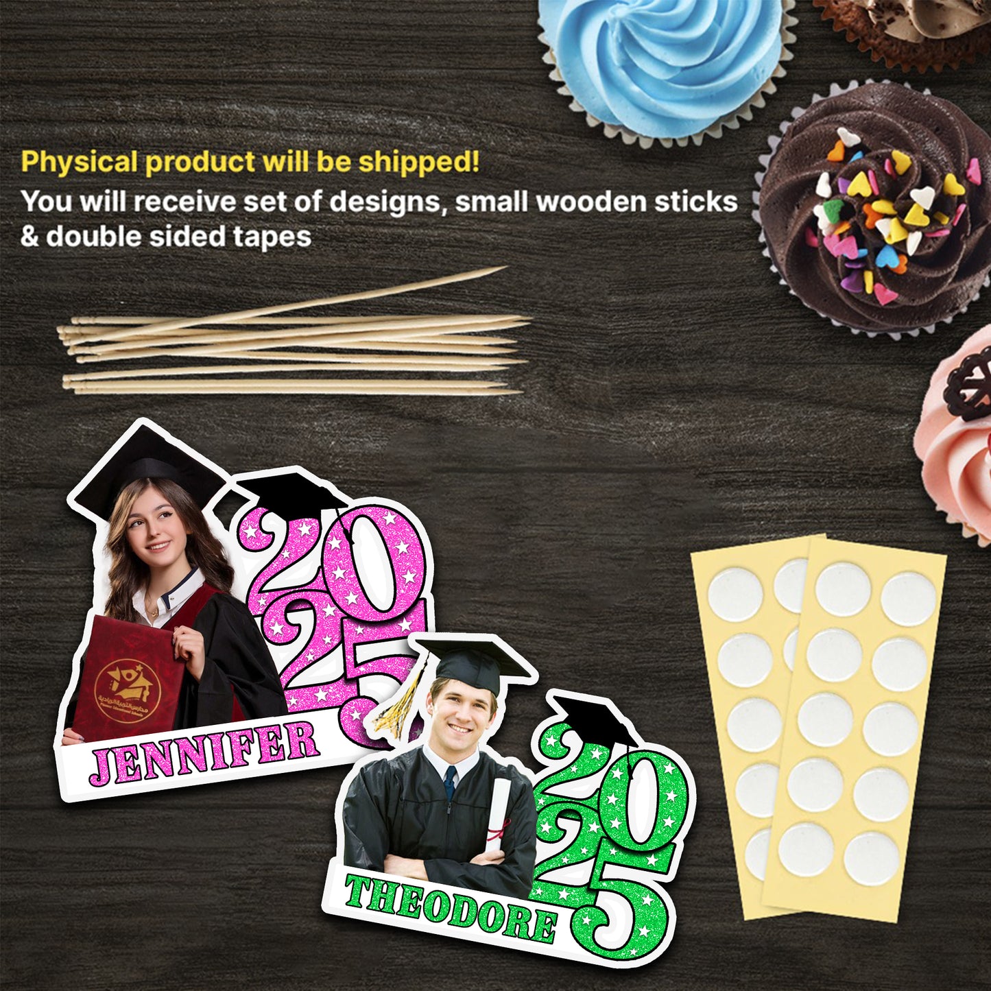 Class of 2025 Cupcake Topper - Cake Topper Only Paper