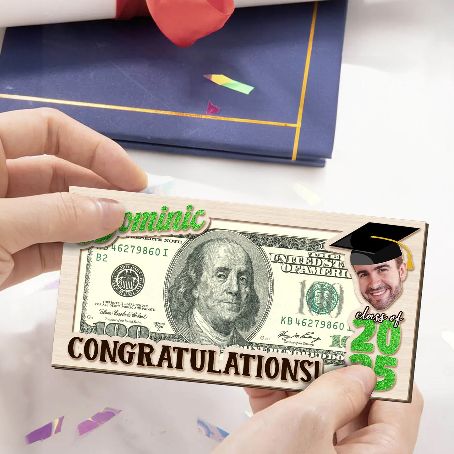 Class of 2025 Money Gift Holder - Personalized Graduation Money Holder - Graduation Card Box Cash Holder