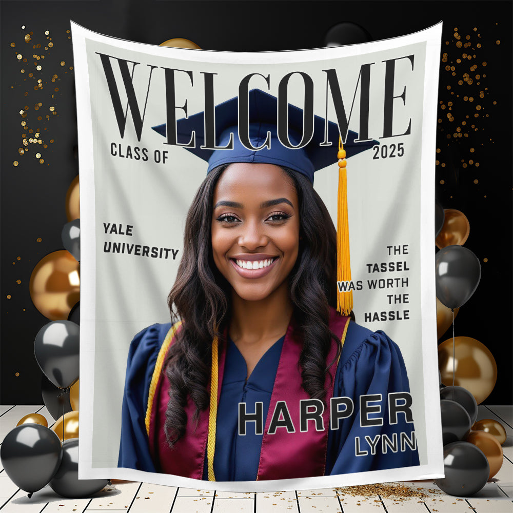 Magazine Graduation Backdrop - Custom Class of 2025 Graduation Party Backdrop - Personalized Backdrop Graduation Party