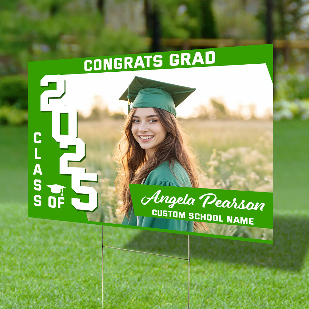 Graduation Party Class Of 2025 Lawn Sign, Graduation Gift - Personalized Graduation Lawn Sign With Stake
