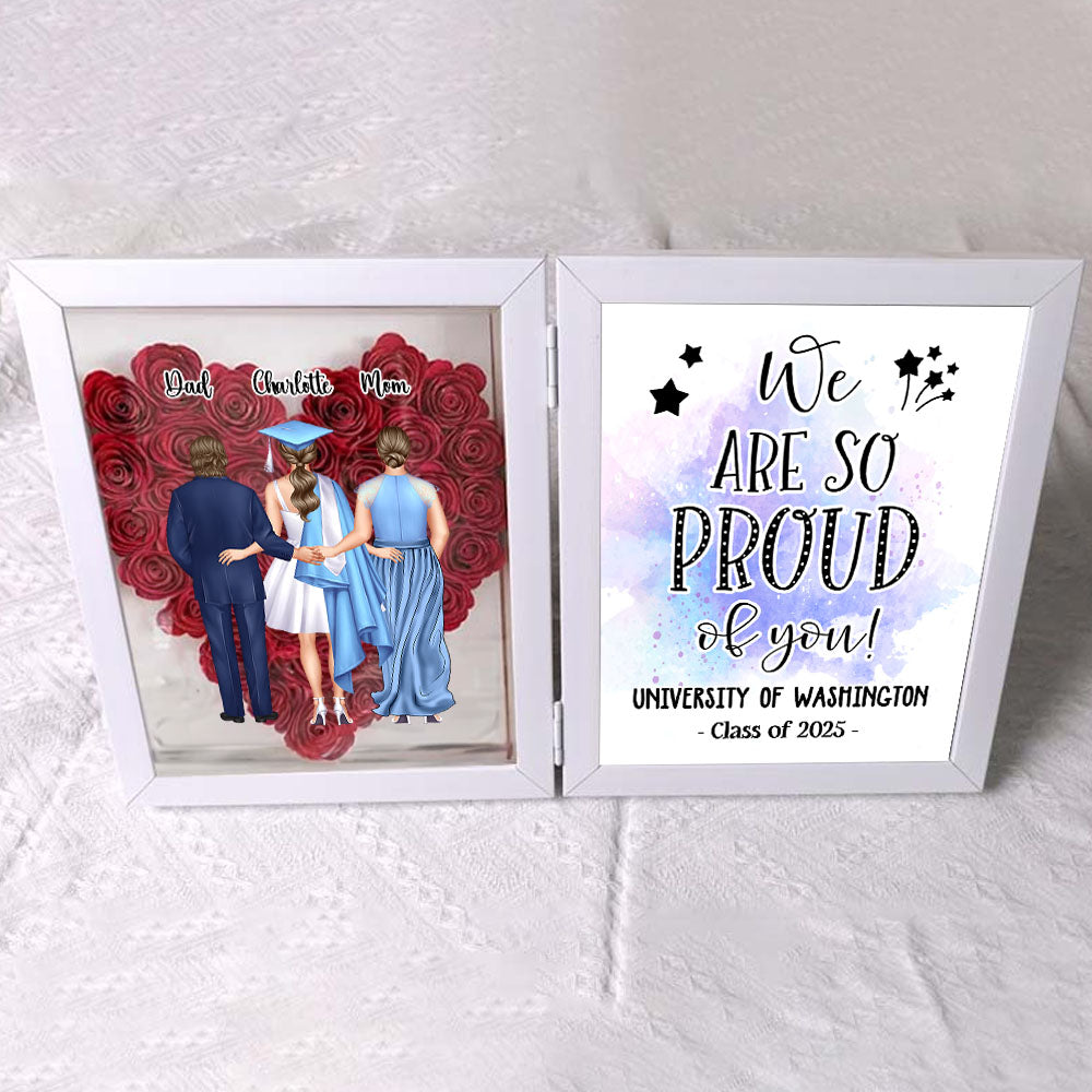 Personalized Graduation Flower Shadow Box - Proud Of You