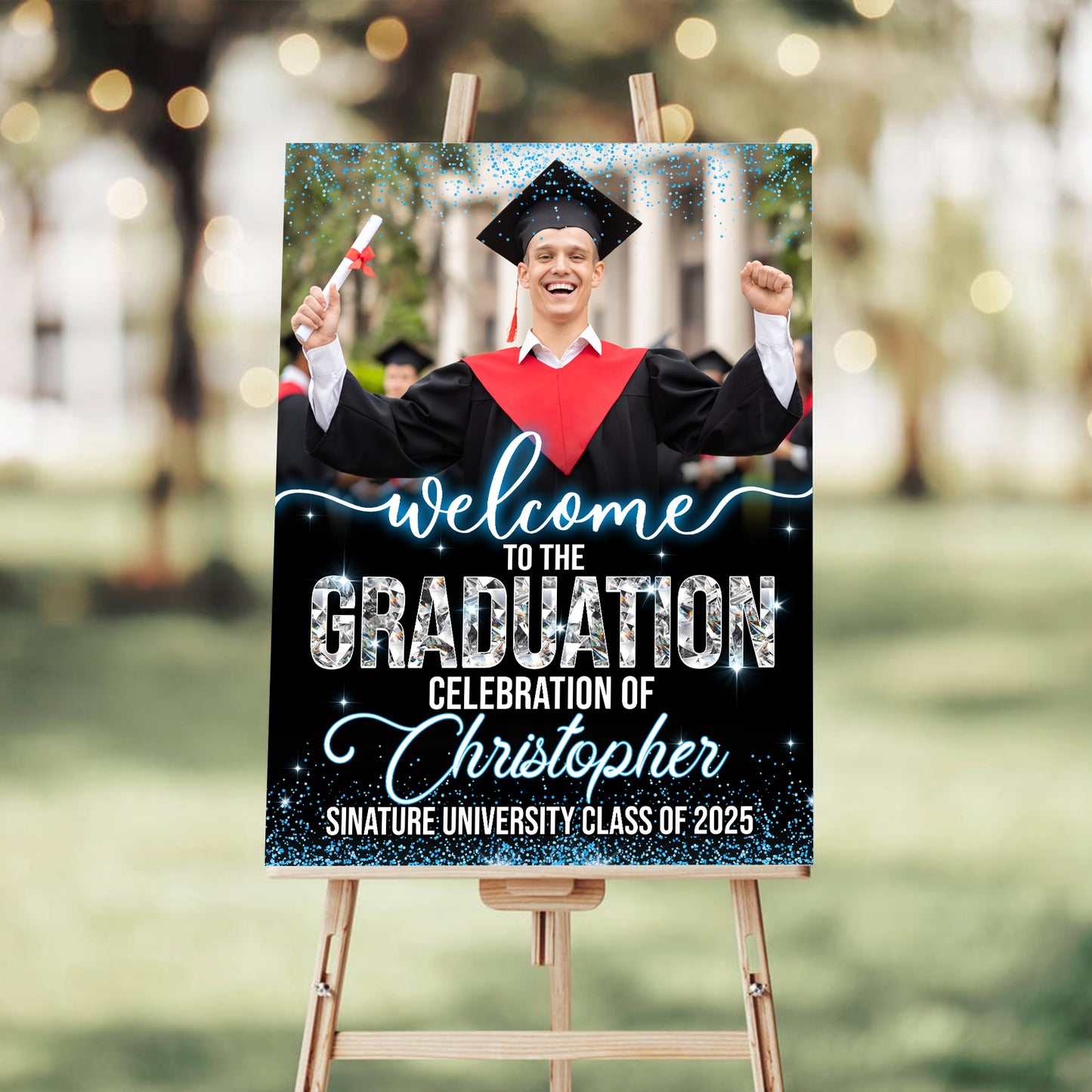 Custom Photo Grad Party Sign - Personalized Graduation Decoration