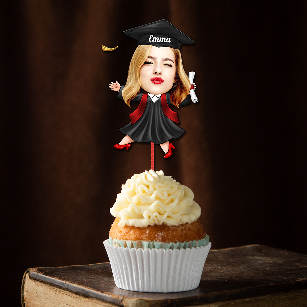 Custom Face Class of 2025 Cupcake Topper - Cake Topper Only Paper