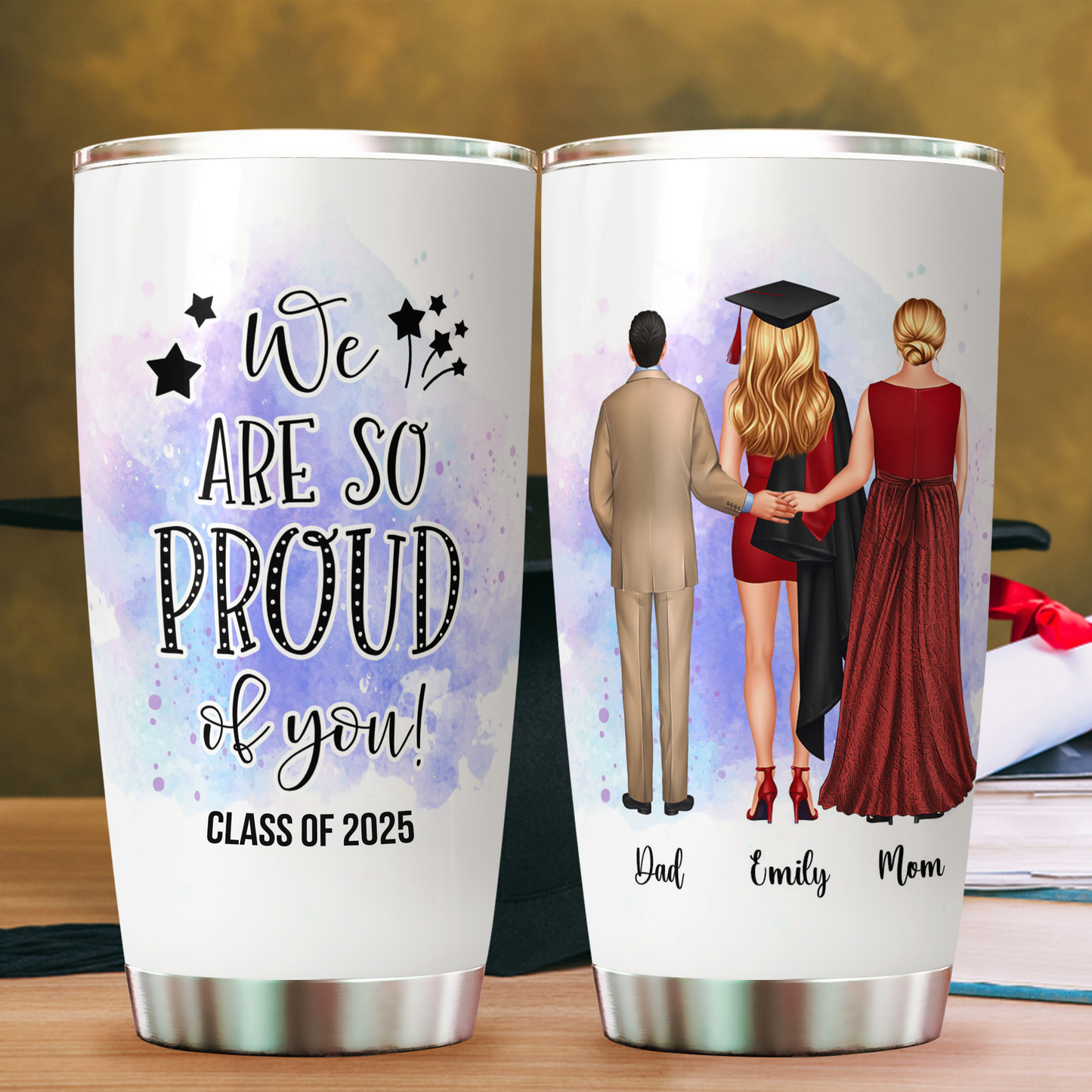 We Are So Proud Of You - Gift For Couple, Gift For Him, Gift For Her - Personalized Custom Tumbler