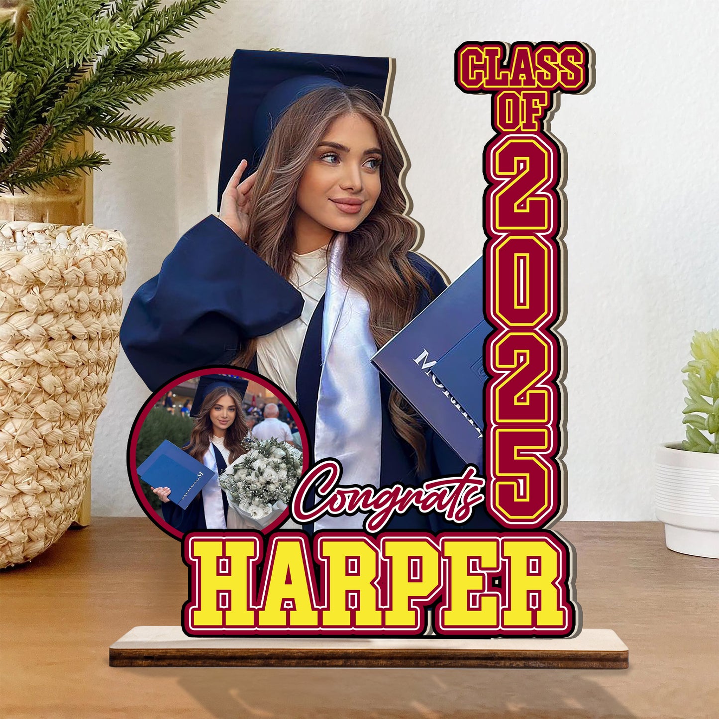 Personalized Graduation Gift, Custom Face Photo Graduation Wooden Standing