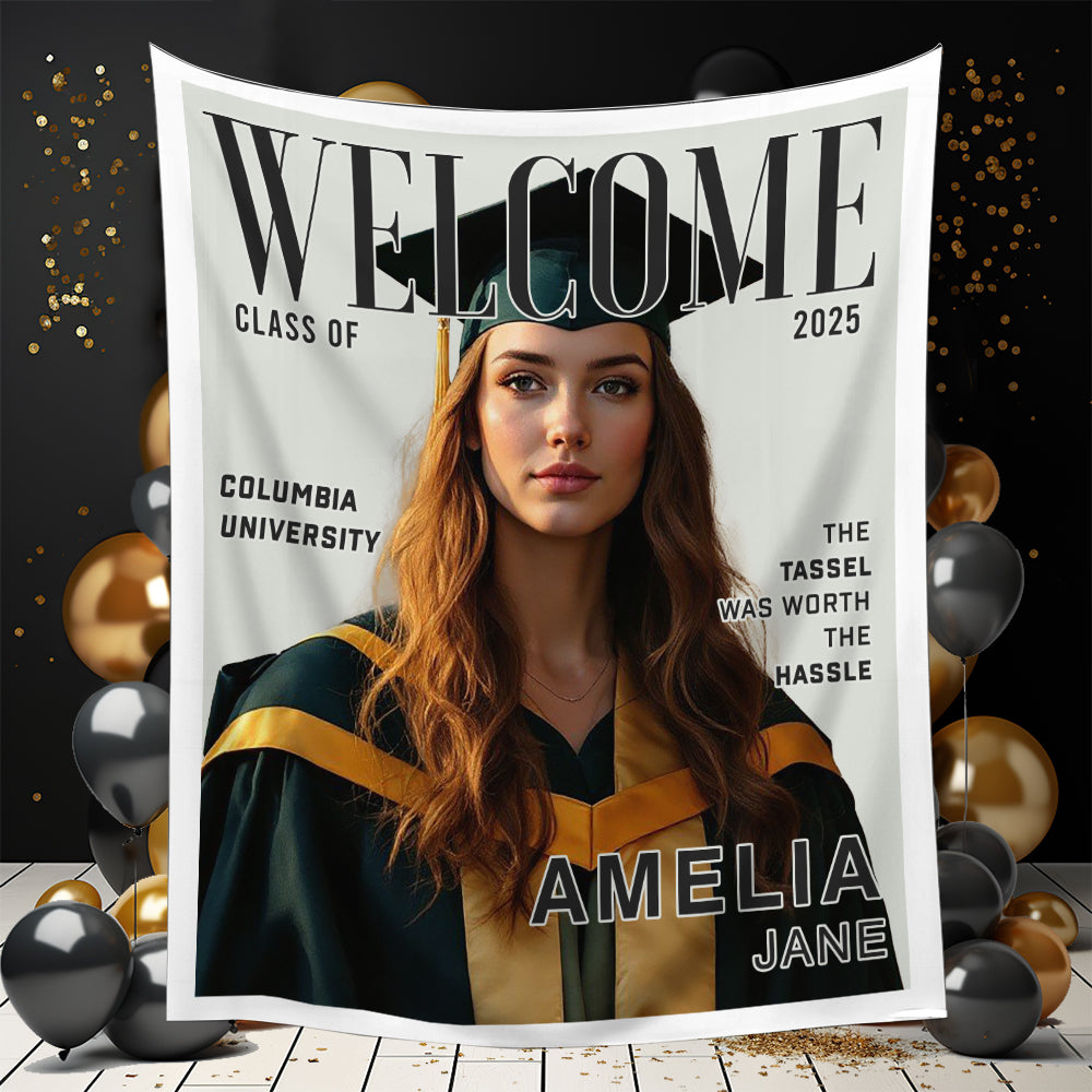 Magazine Graduation Backdrop - Custom Class of 2025 Graduation Party Backdrop - Personalized Backdrop Graduation Party