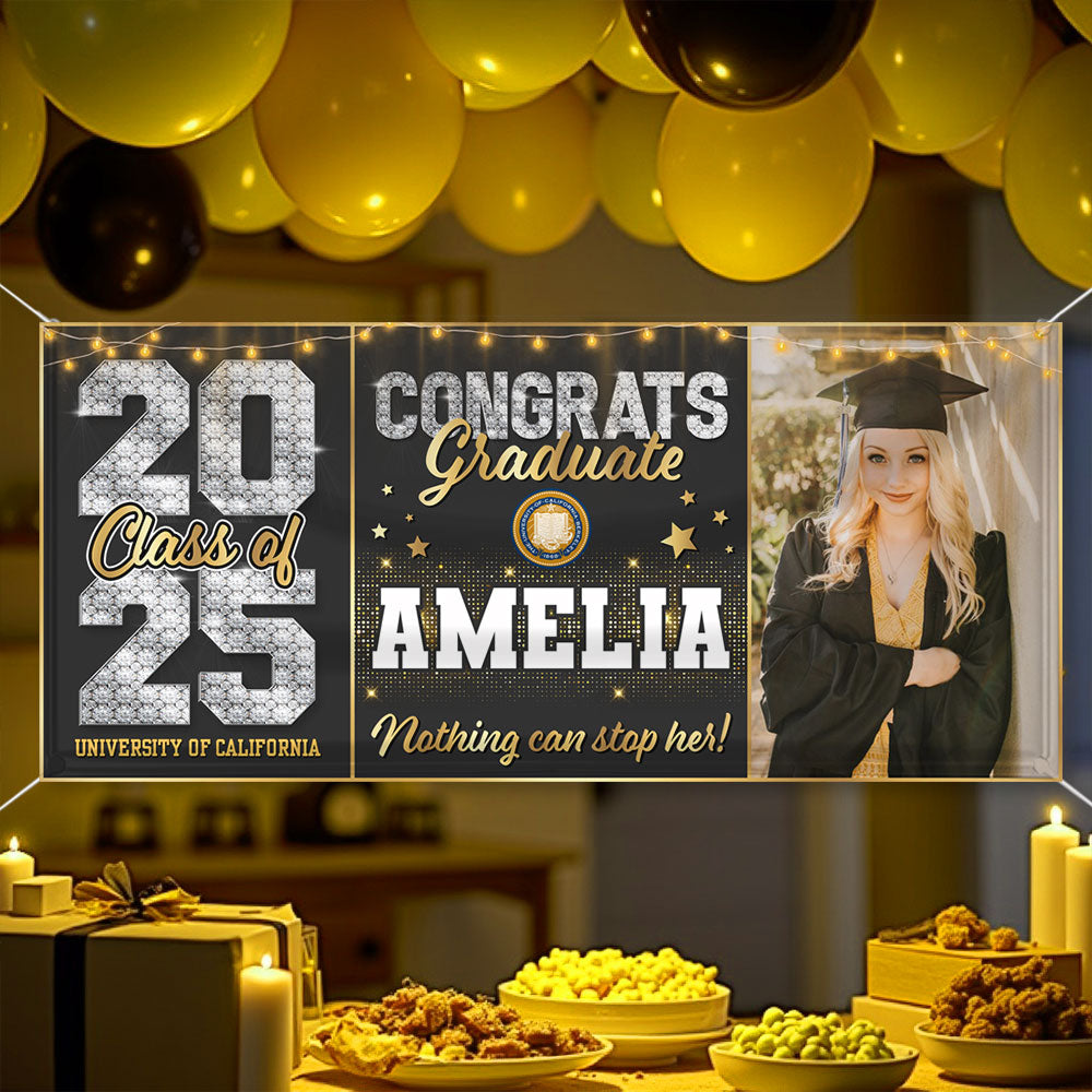 Diamond Congratulations Class Of 2025 Banner - Graduation Banner - Unique Graduation Gift - Door Banner