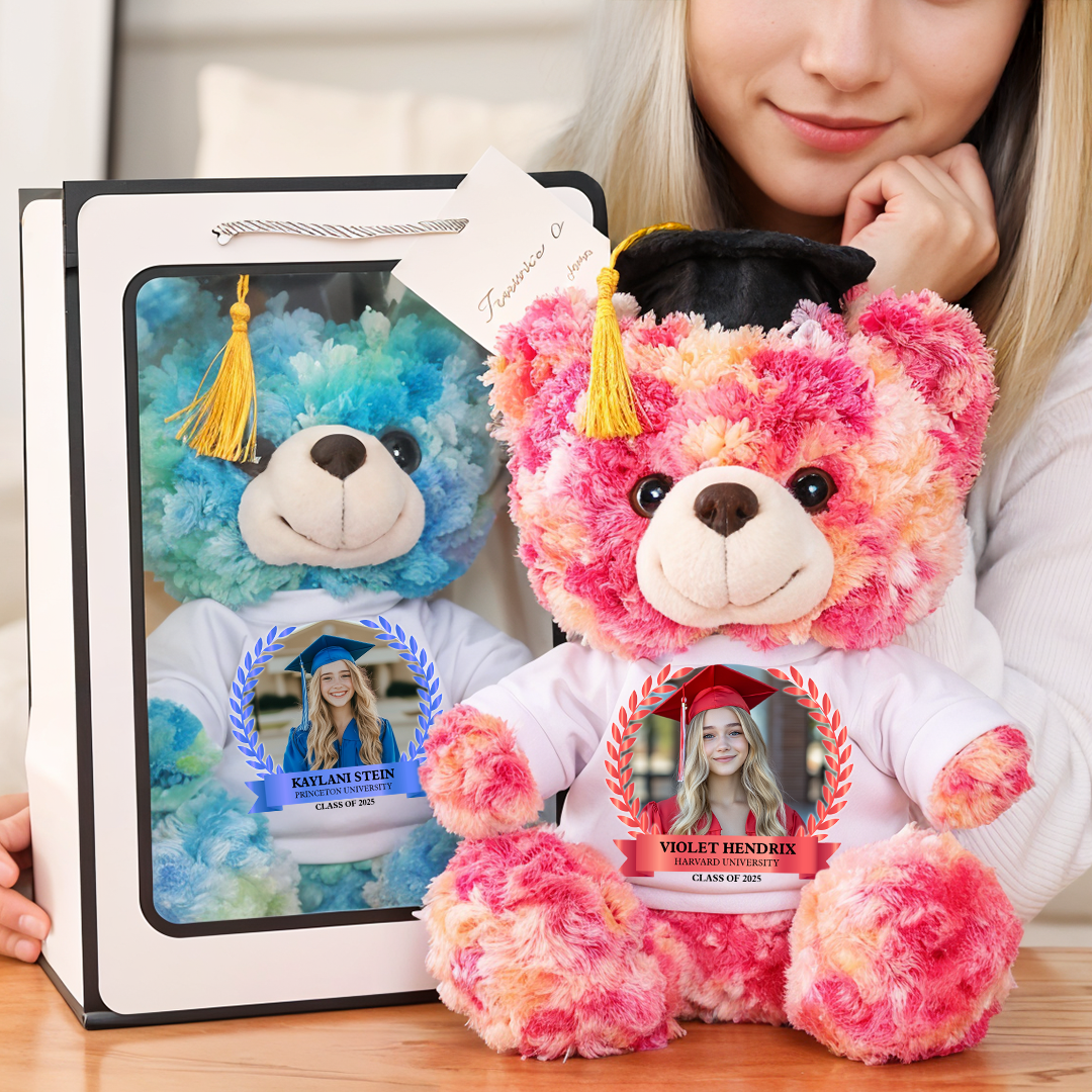 Graduation Celebration Class Of 2025 Congrats Graduate Bear With Cap - Teddy Bear With Personalized Shirt