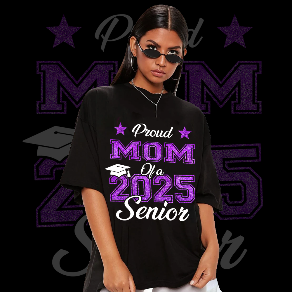 Proud Senior Glitter Shirt 2025 Graduation Class Of 2025 T-Shirt - Graduation Unisex T-Shirt