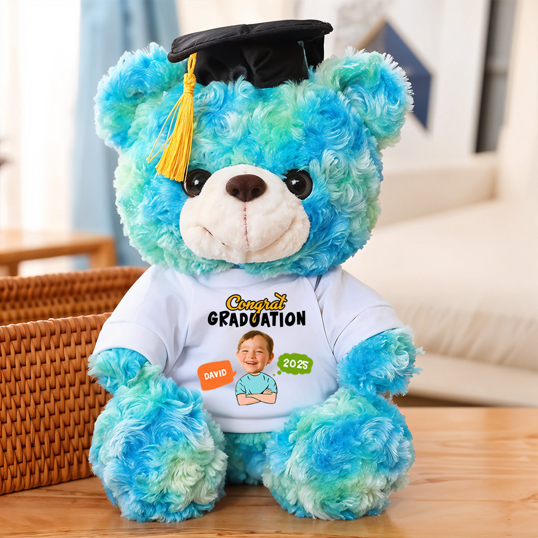 Kindergarten Class Of 2025 Graduate Bear With Cap - Teddy Bear With Personalized Shirt